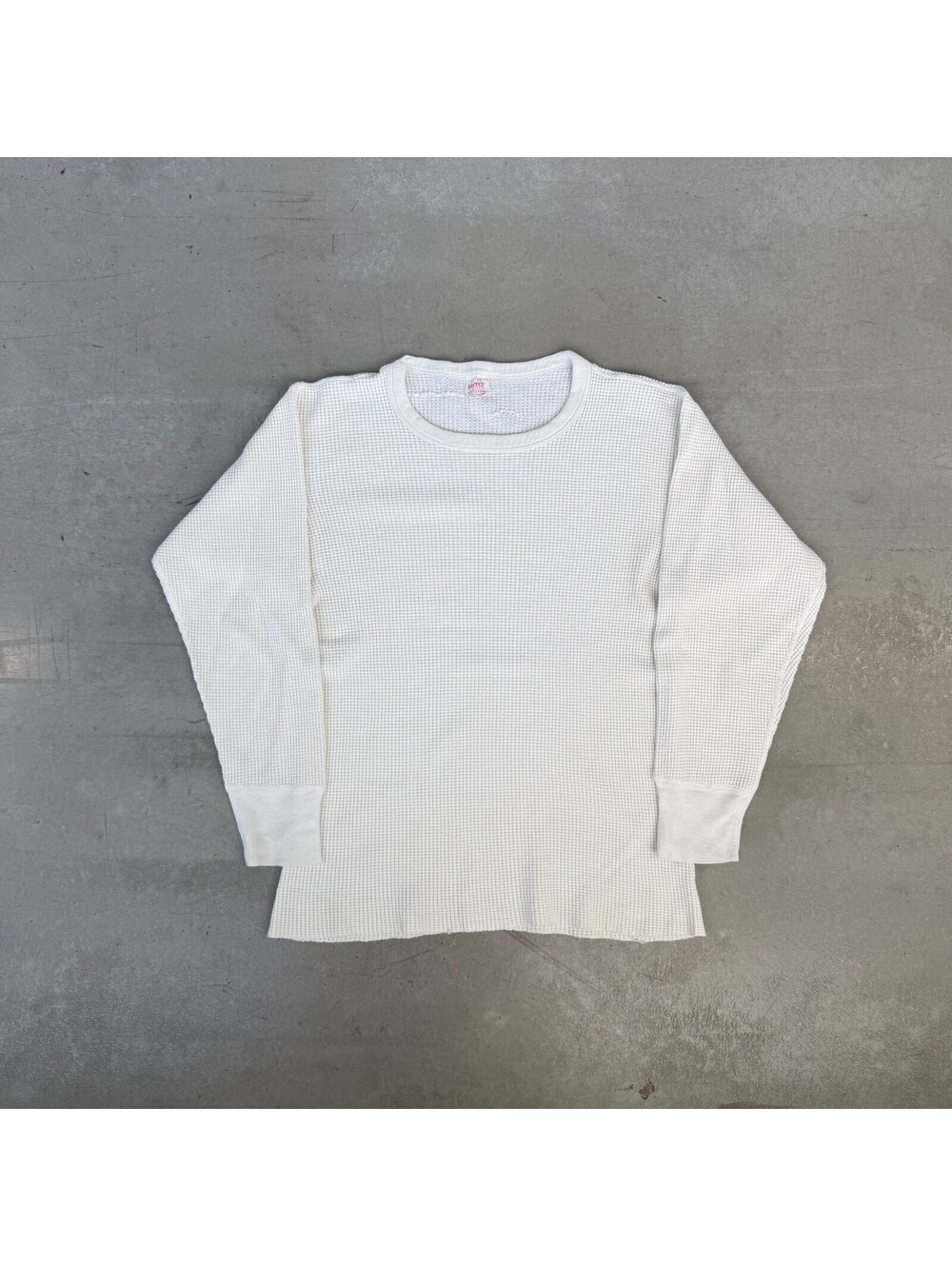 Vintage 90s Waffle Knit Thermal Longsleeve Shirt Large White